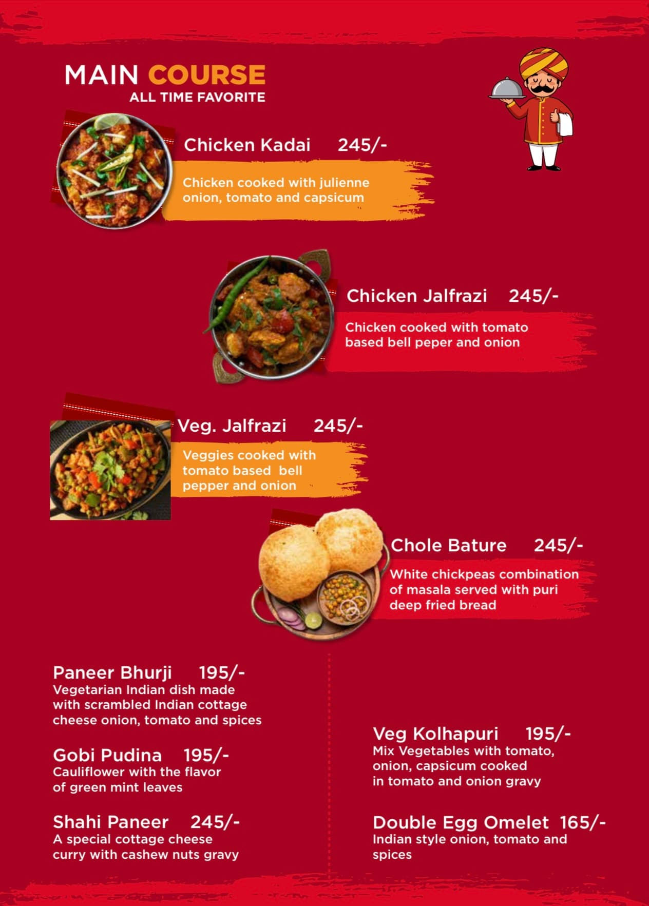 Menu page 4: Main course — all-time favourites